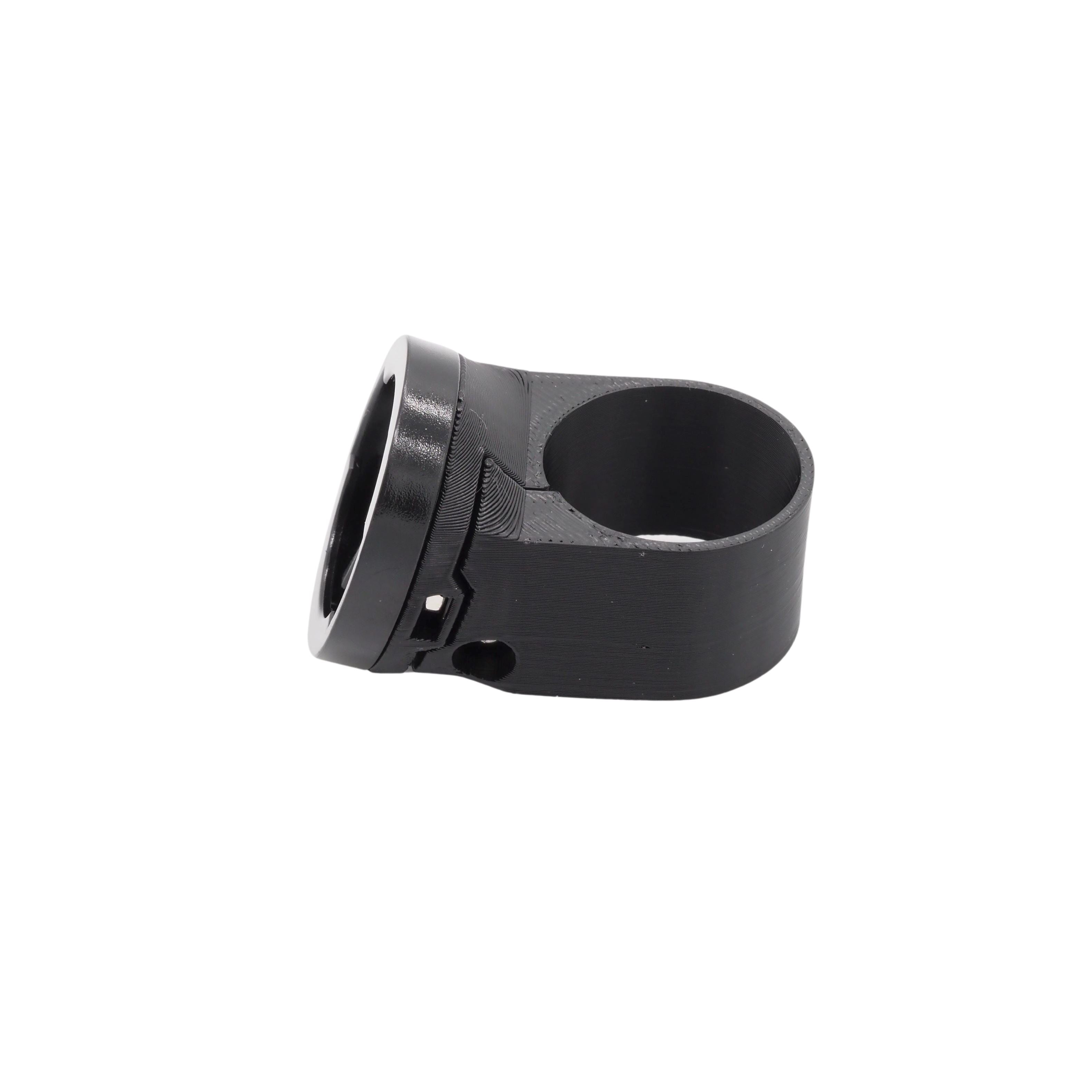 Black light and radar mount for round 25.4mm seatpost, side view, Garmin Varia compatible