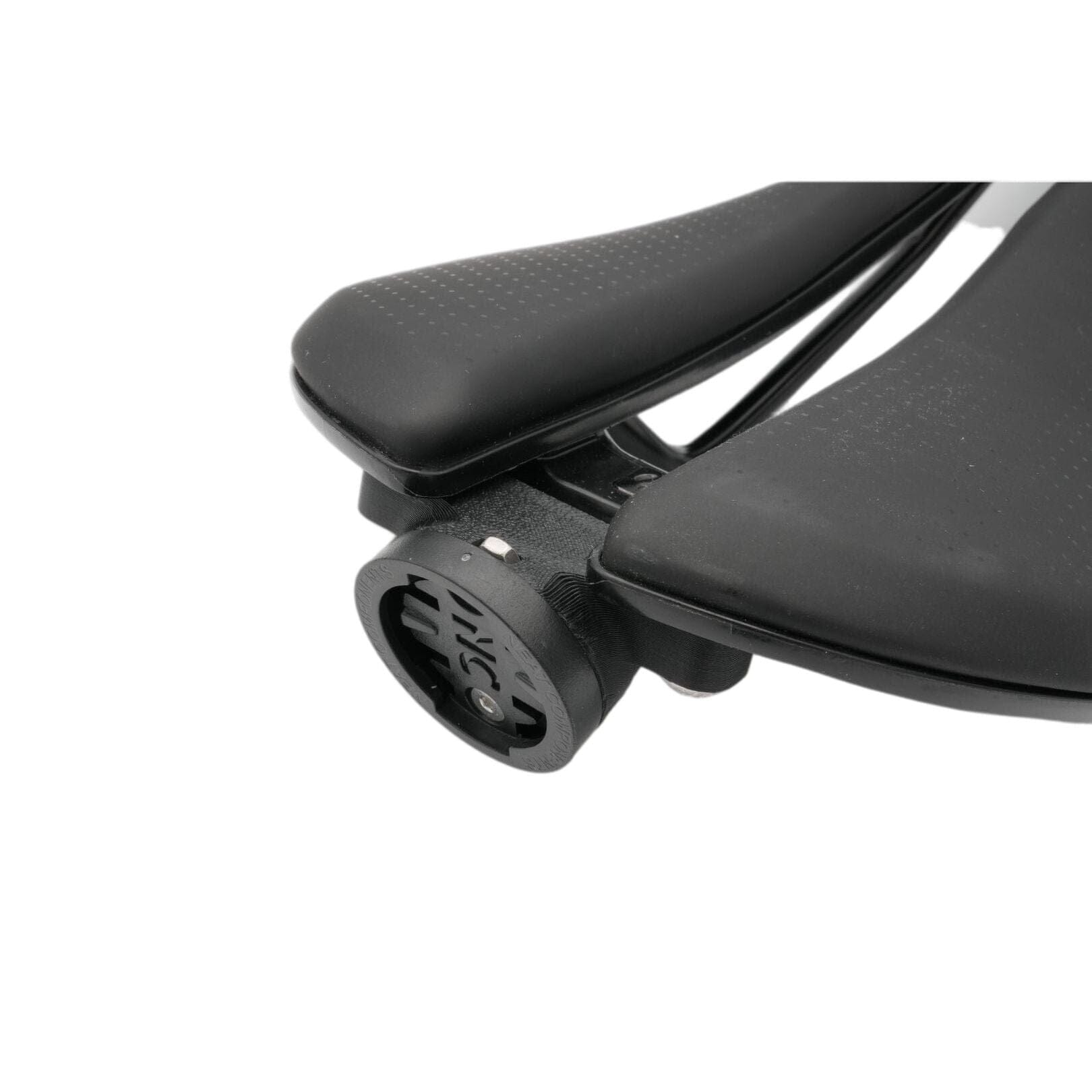 Saddle mount with Garmin quarter-turn fitting installed under Bontrager saddle